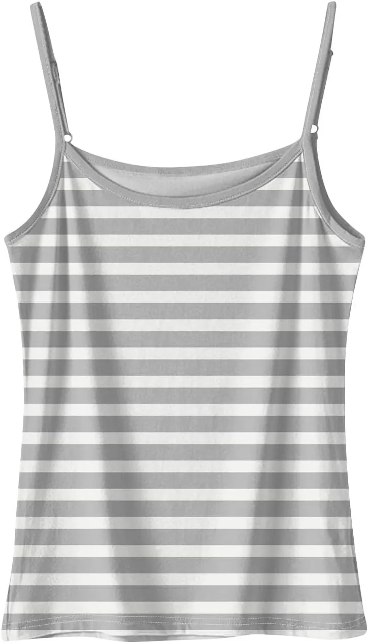 slqdgmryz Tank Top for Women Loose Fit Summer Spaghetti Straps Cami Top Basic Scoop Neck Adjustable Cute Sleeveless Shirts