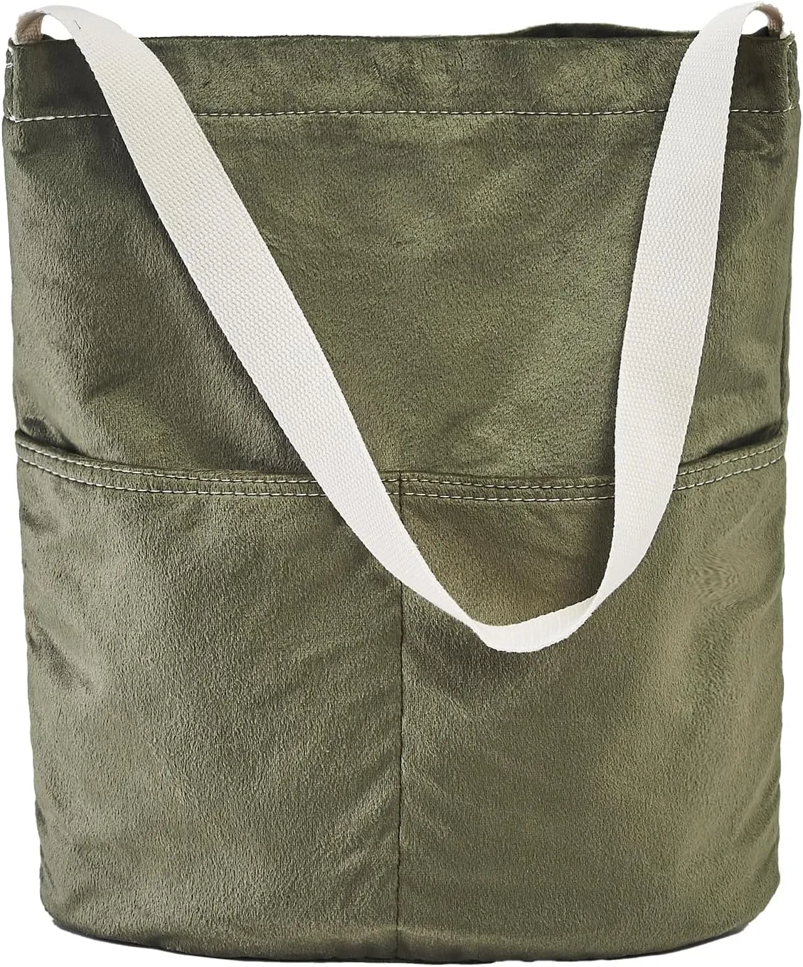 Soft Velvet Plushed Tote Bag for Women Hobo Bag Durable Shoulder Bag with Buckle for College Travel Handbag