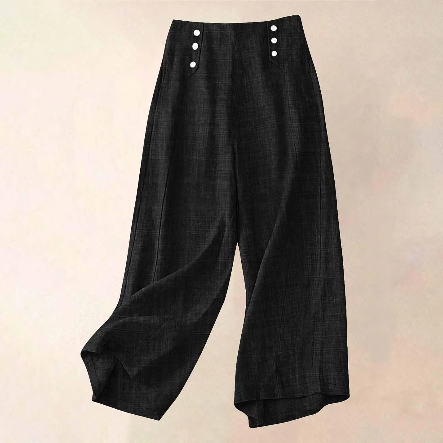 Solid Color Linen Pants for Women 2025 Summer Flowy High Waisted Beach Palazzo Trousers with Pockets