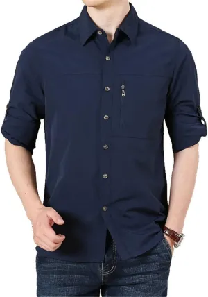 Spring Summer Quick Dry Long Sleeve Cargo Shirt Men's Large Size Outdoor Hiking Sports Tactical Shirt Military Tops Male