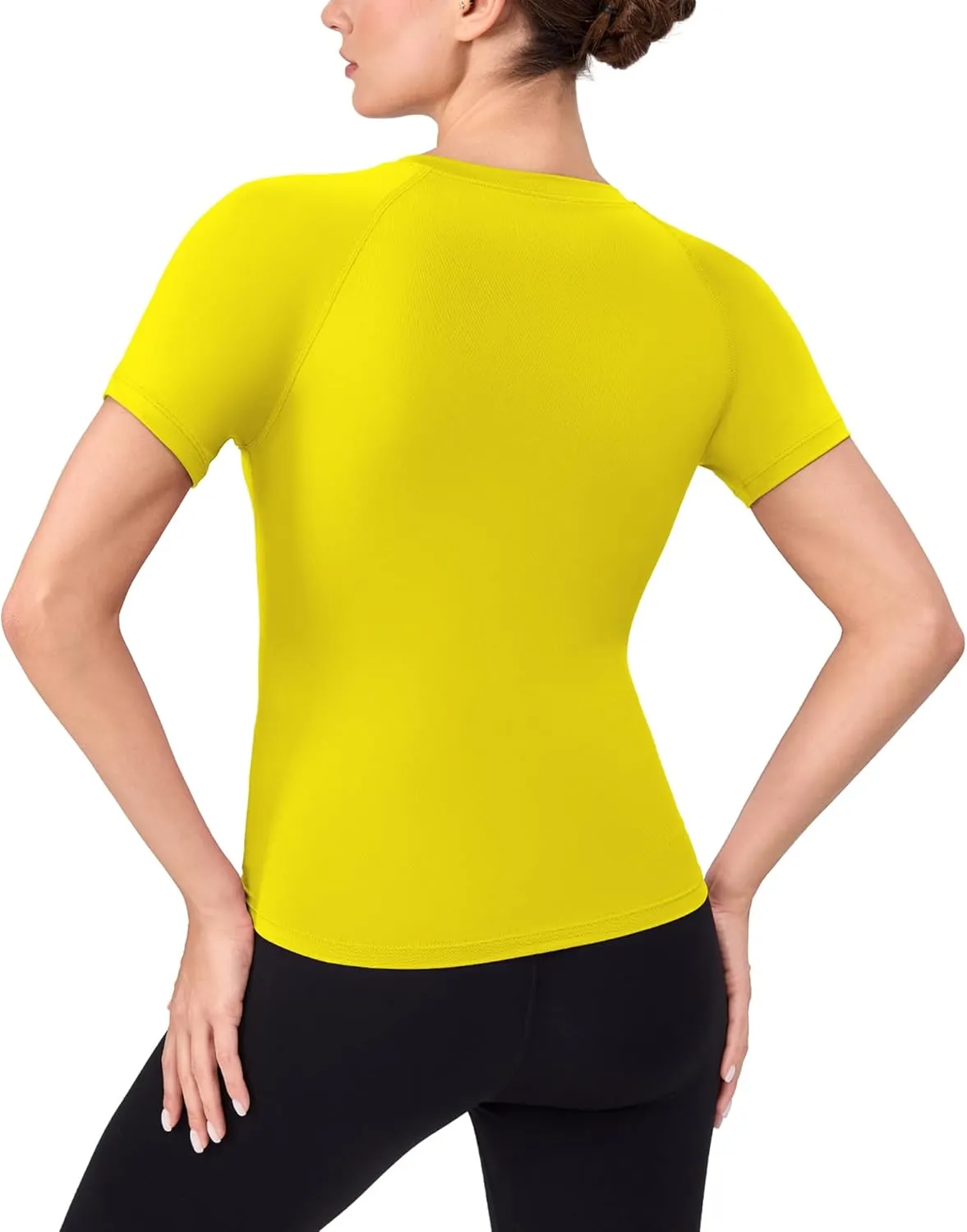 SPVISE Women's Compression Shirt Short Sleeve Workout Tops Athletic Baselayer Dry Fit Running Yoga Gym Basic T-Shirt Crewneck