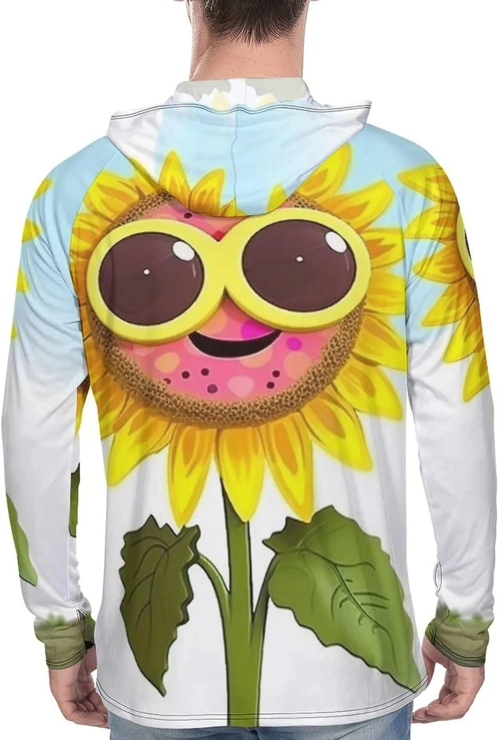 Sun Protection Shirt Long Sleeve Hoodie Cartoon Sunflower Lightweight Rash Guard Quick Dry Sun Shirt for Outdoor
