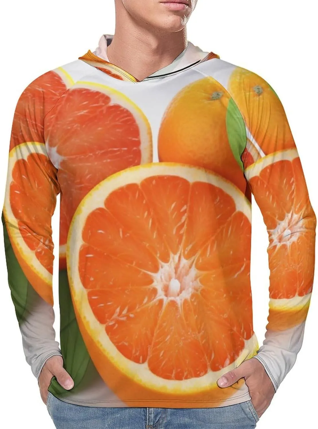 Sun Protection Shirt Long Sleeve Hoodie Citrus Fruit Lightweight Rash Guard Quick Dry Sun Shirt for Outdoor
