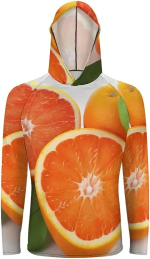 Sun Protection Shirt Long Sleeve Hoodie Citrus Fruit Lightweight Rash Guard Quick Dry Sun Shirt for Outdoor