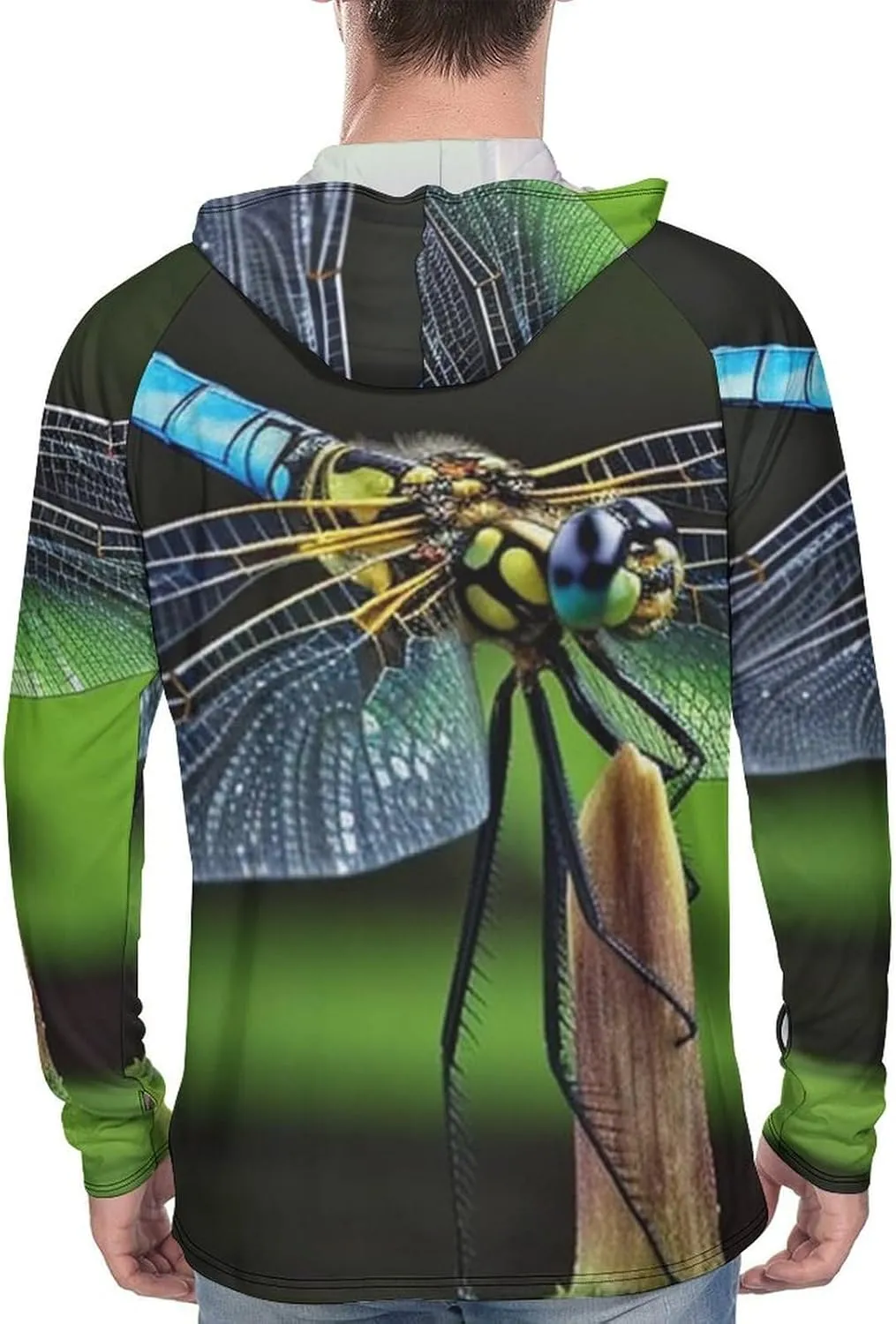 Sun Protection Shirt Long Sleeve Hoodie Dragonfly Mode Lightweight Rash Guard Quick Dry Sun Shirt for Outdoor