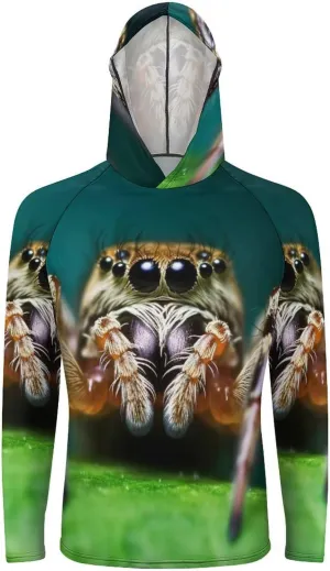Sun Protection Shirt Long Sleeve Hoodie Wildlife Spider Lightweight Rash Guard Quick Dry Sun Shirt for Outdoor