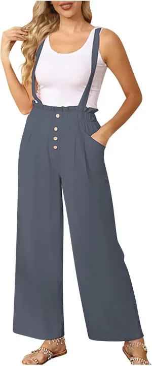 TARIENDY Wide Leg Pants for Women Summer Casual Cute Pants High Waisted Pants Elastic Waist Beach Trousers Trendy 2025