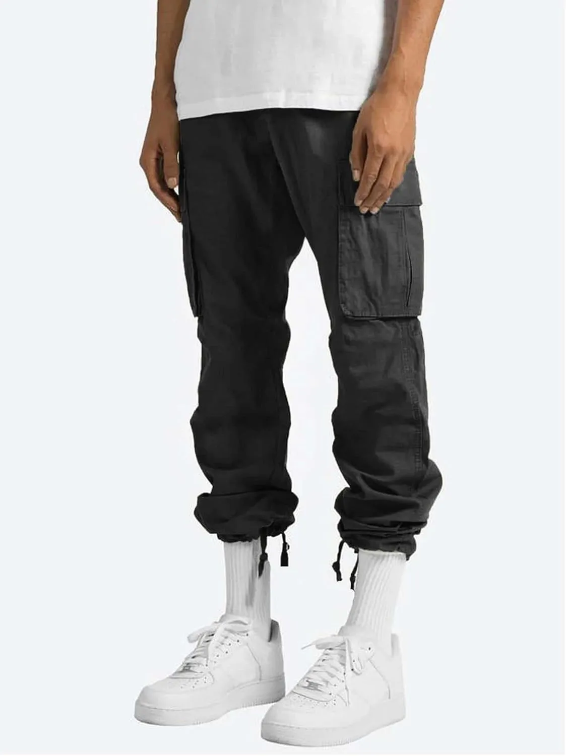 Thatrich Mens Cargo Pants Slim-Fit Casual Trousers Straight Leg Sweatpants Workout Running Pant Fall Sportswear for Jogging