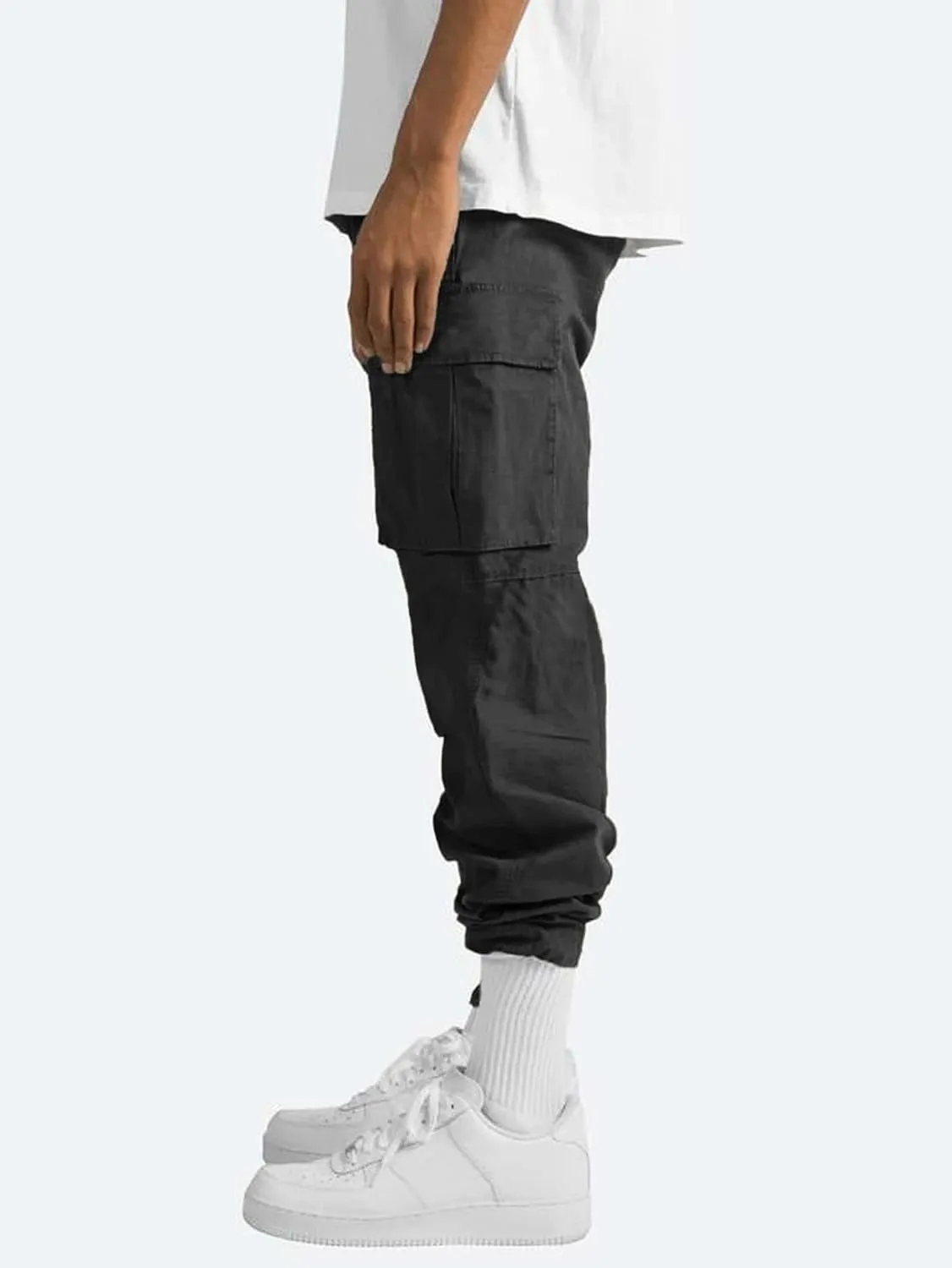 Thatrich Mens Cargo Pants Slim-Fit Casual Trousers Straight Leg Sweatpants Workout Running Pant Fall Sportswear for Jogging
