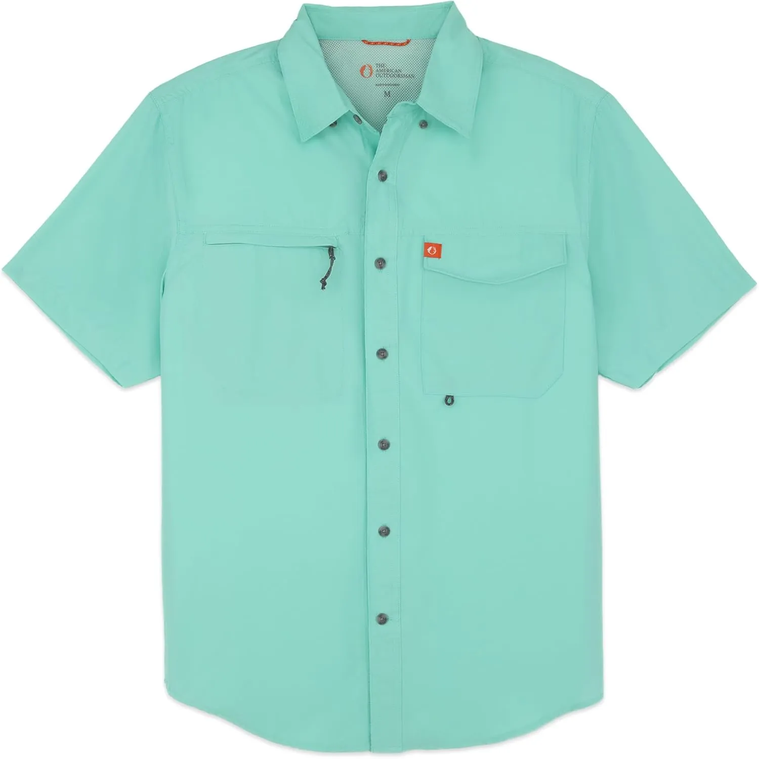 The American Outdoorsman Men's Short Sleeve Button Down Guide Shirt - Sun Protection Moisture-Wicking Canvas Work Shirt