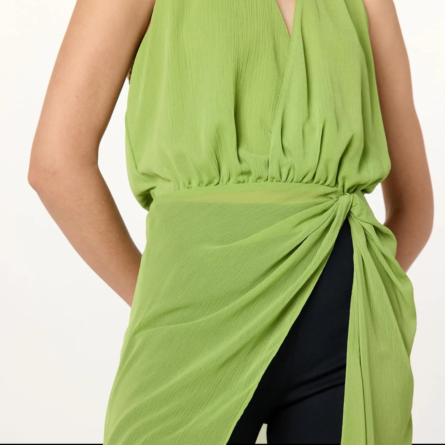 The Drop Women's Sheer Maxi Halter Top