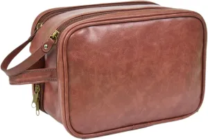 Toiletry Bag, Travel PU Shaving Case, 9.45x6.69x5.51 Inches Large Capacity Cosmetic Organizer, Bathroom Travel Bag, Perfect for Household Equipment and Traveling