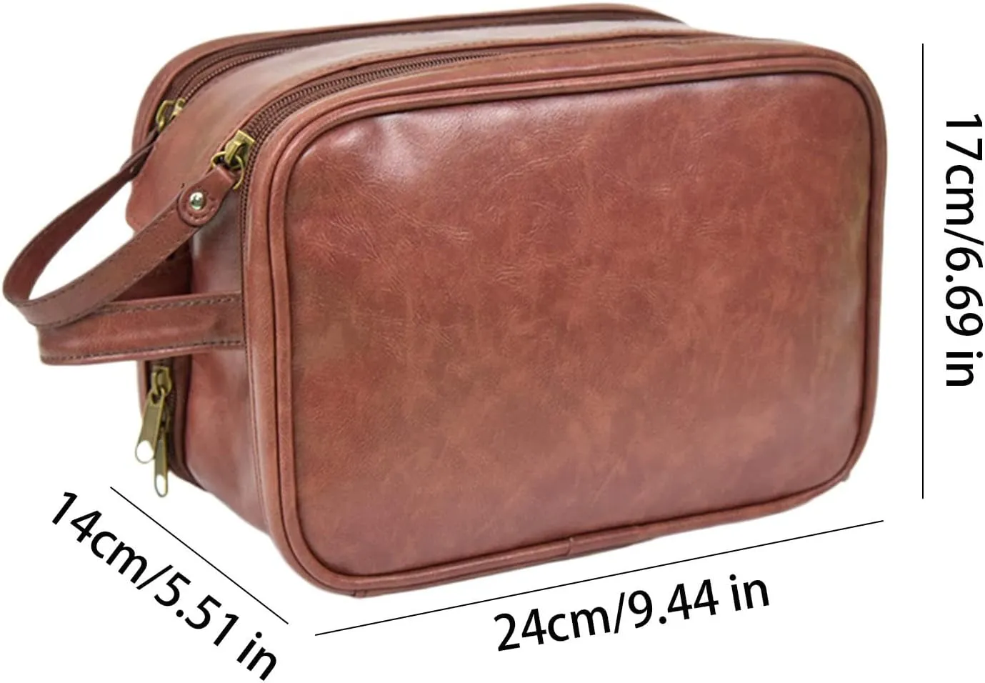 Toiletry Bag, Travel PU Shaving Case, 9.45x6.69x5.51 Inches Large Capacity Cosmetic Organizer, Bathroom Travel Bag, Perfect for Household Equipment and Traveling