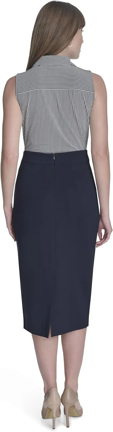 Tommy Hilfiger Women's Classic Collared Button Front Sleeveless-Knit Top
