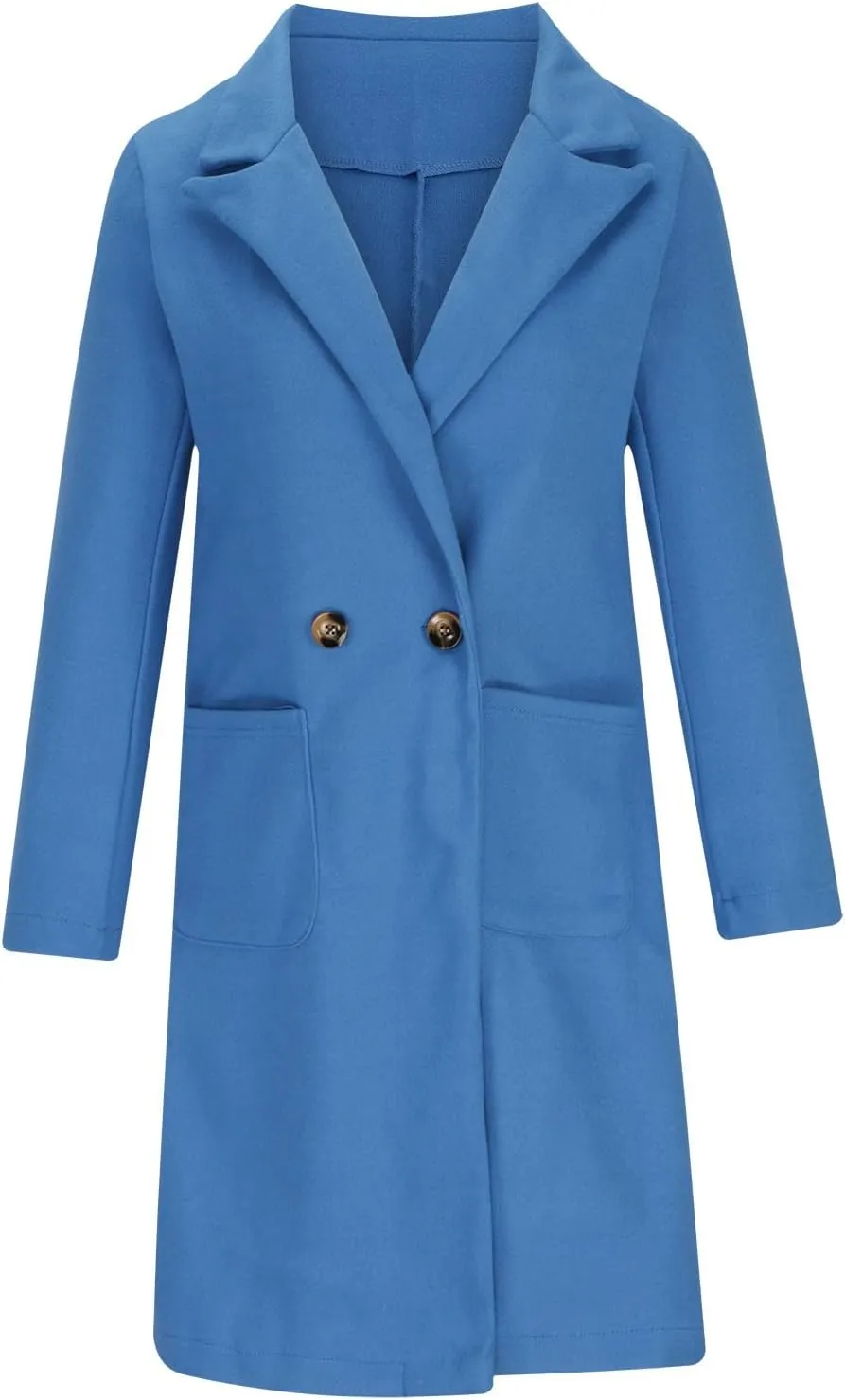 Trench Coats for Women, Mid Long Windproof Coat Single Breasted Winter Slim Fit Jacket Solid Windbreaker Outerwear