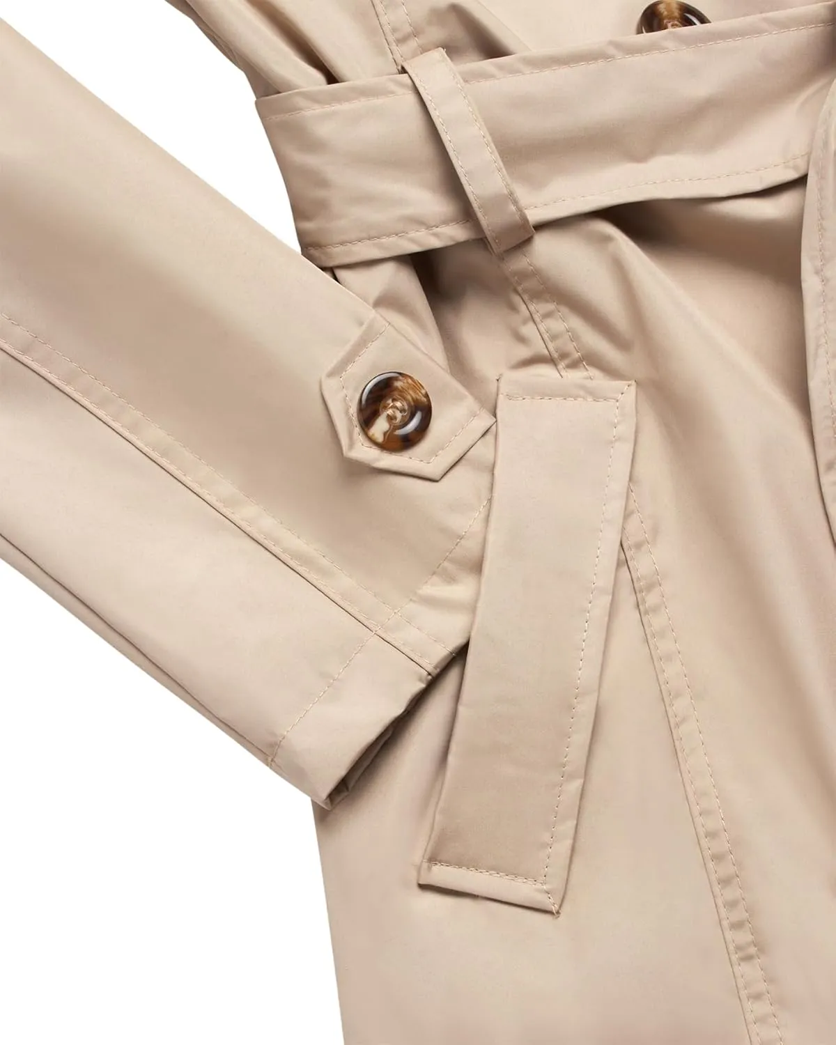 URBAN REPUBLIC Women's Long Trench Coat - Poly-Techno Double Breasted Water-Resistant Overcoat for Women (Sizes: S-XL)