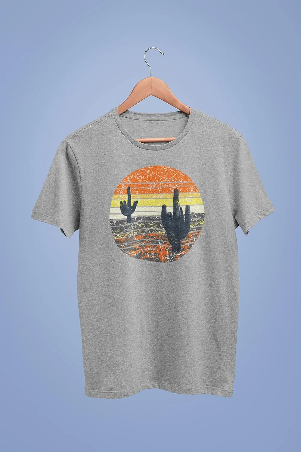 Vintage Cactus Sunset Mens T Shirt