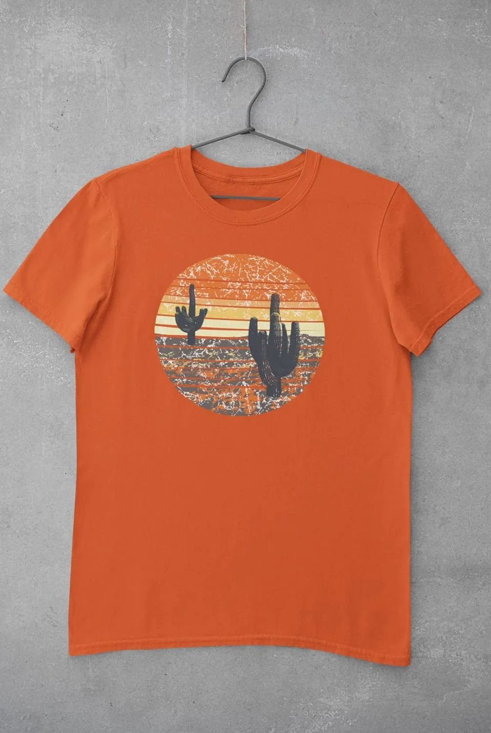 Vintage Cactus Sunset Mens T Shirt