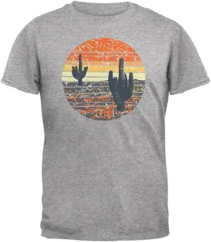 Vintage Cactus Sunset Mens T Shirt