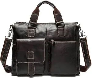 Vintage Men's Tote Briefcase Shoulder Bag Crossbody Bag Large Capacity Work Bag