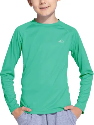 Willit Boy's UPF 50  Sun Protection Shirt Long Sleeve Rash Guard Swim Shirts Youth SPF Fishing Quick Dry Shirt