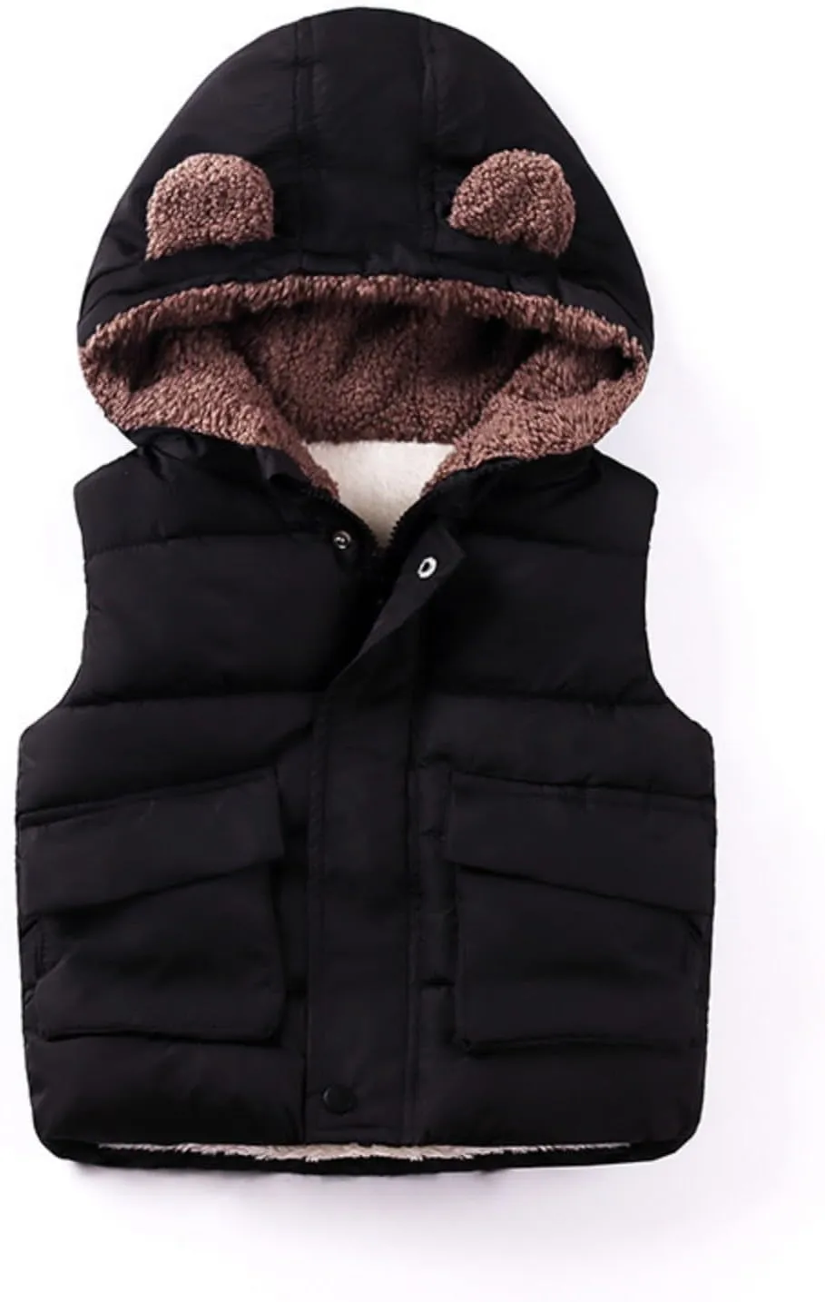 Winter Coats Girls Size 8 Boys And Girls Fall And Winter Bear Padded Hooded Vest Zipper Cotton Jacket Girls Bubble Coat
