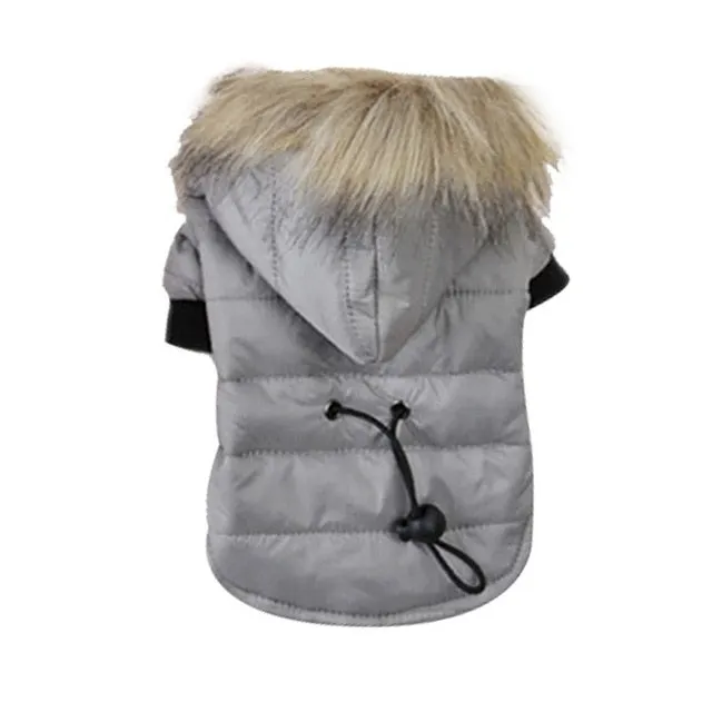 Winter Warm Cotton Windproof Fur Hoodie Puppy Outfits
