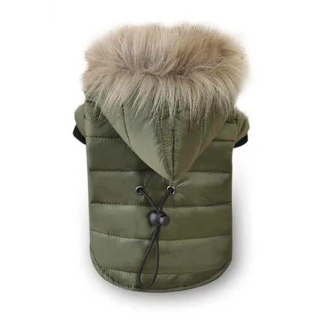 Winter Warm Cotton Windproof Fur Hoodie Puppy Outfits