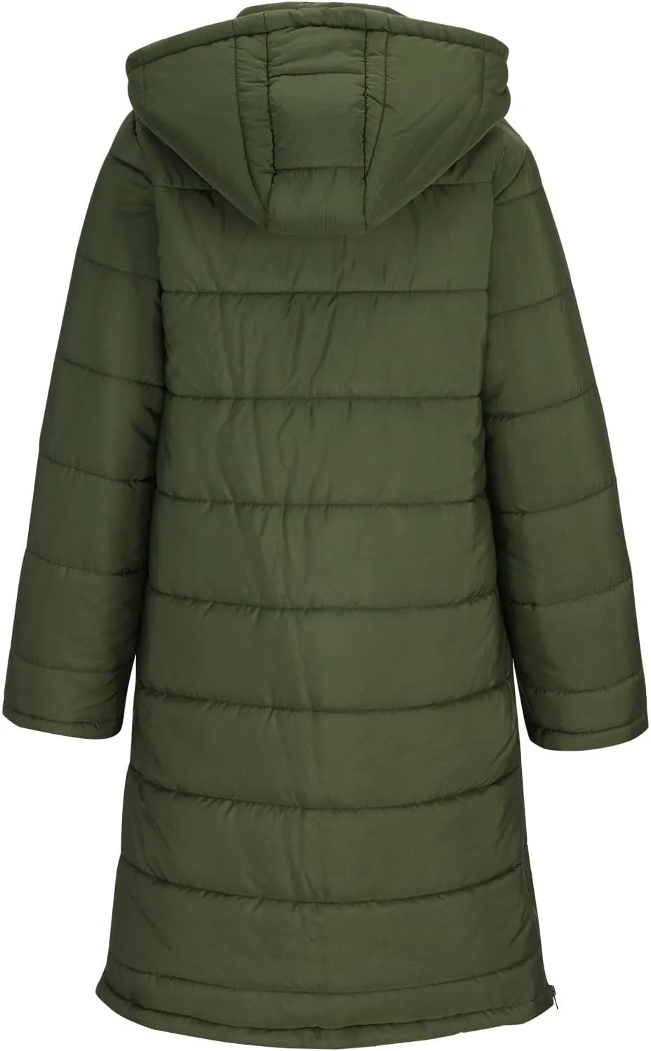 Wkishenl Long Puffer Coat Women Winter Coats Thickened Maxi Parka Jacket Full Zip Knee Length Quilted Outerwear with Hood
