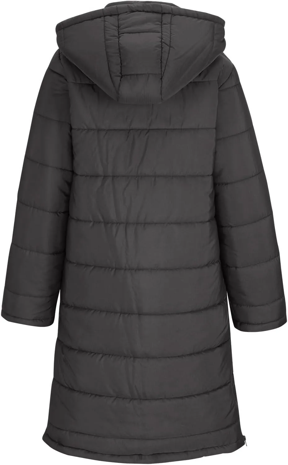 Wkishenl Long Puffer Coat Women Winter Coats Thickened Maxi Parka Jacket Full Zip Knee Length Quilted Outerwear with Hood