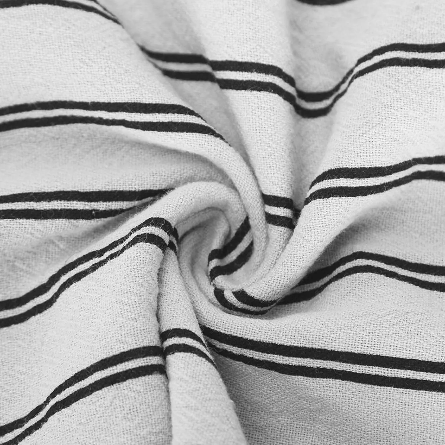 Women Cotton Linen Pants Elastic Waist Striped Wide Leg Palazzo Pant Lounge Casual Beach Clothes Trouser with Pockets