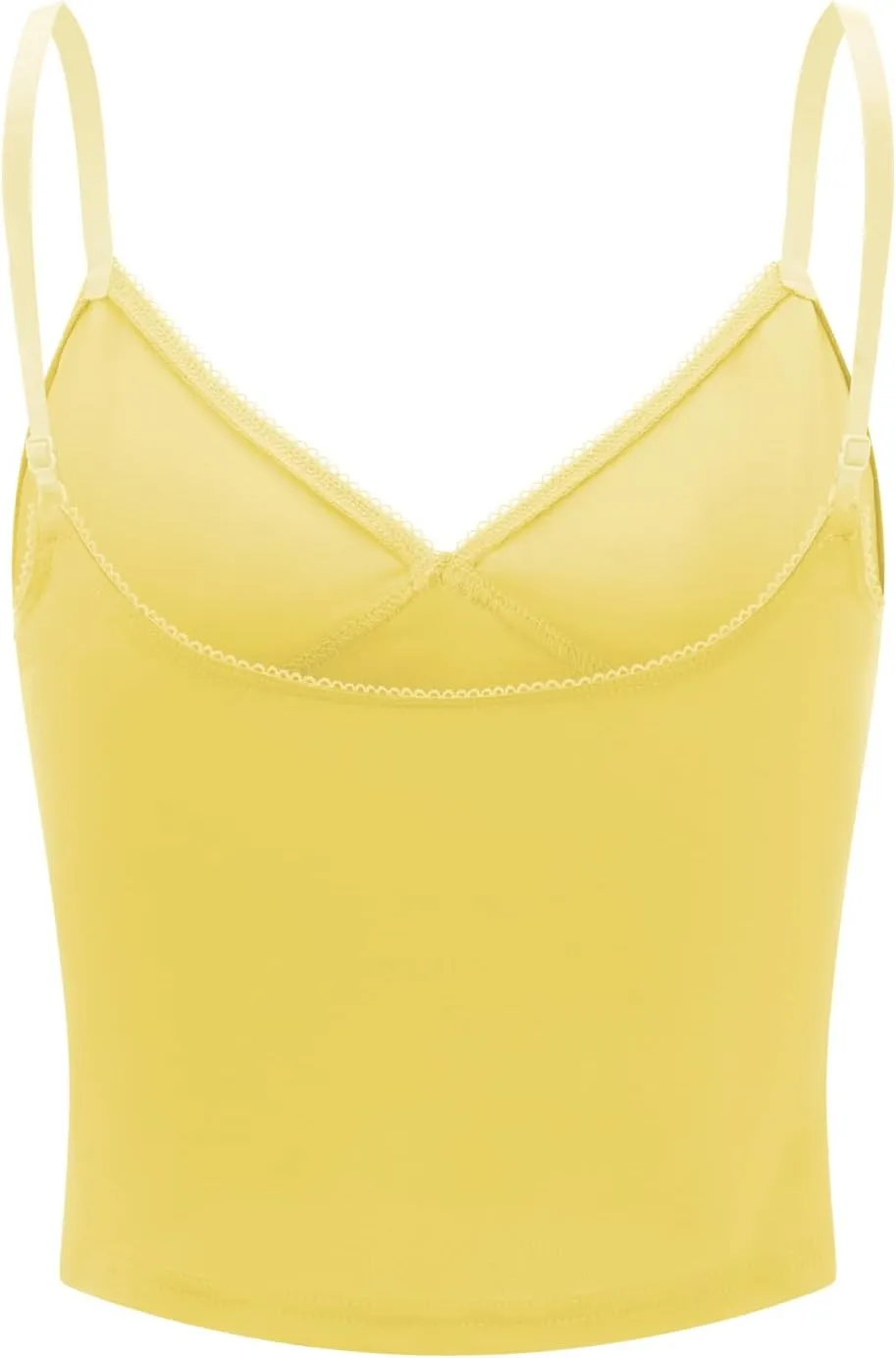 Women Lace Camisole Top Y2k Spaghetti Strap Cami Tank Sleeveless Backless Mesh See Through Going Out Slim Crop Top
