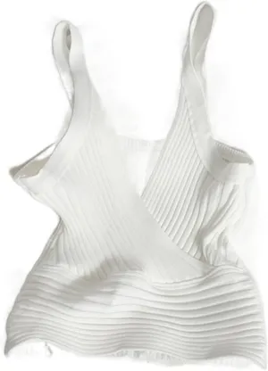 Women Tops Sexy Camisole Cropped Knitted Top
