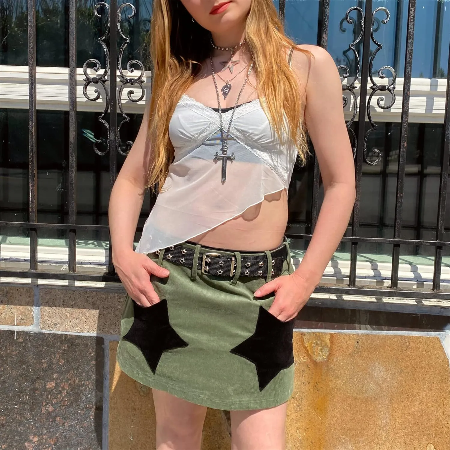 Women Y2k Fairycore Lace Trim Backless Camisoles Top Sexy Low Cut Spaghetti Strap Top Grunge Summer Tank Streetwear