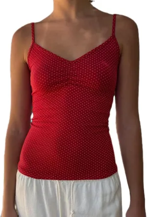 Women Y2K Vintage Cami Tank Top 00s Aesthetic Spaghetti Strap V Neck Crop Top Cottage Camisole Fairy Coquette Vest