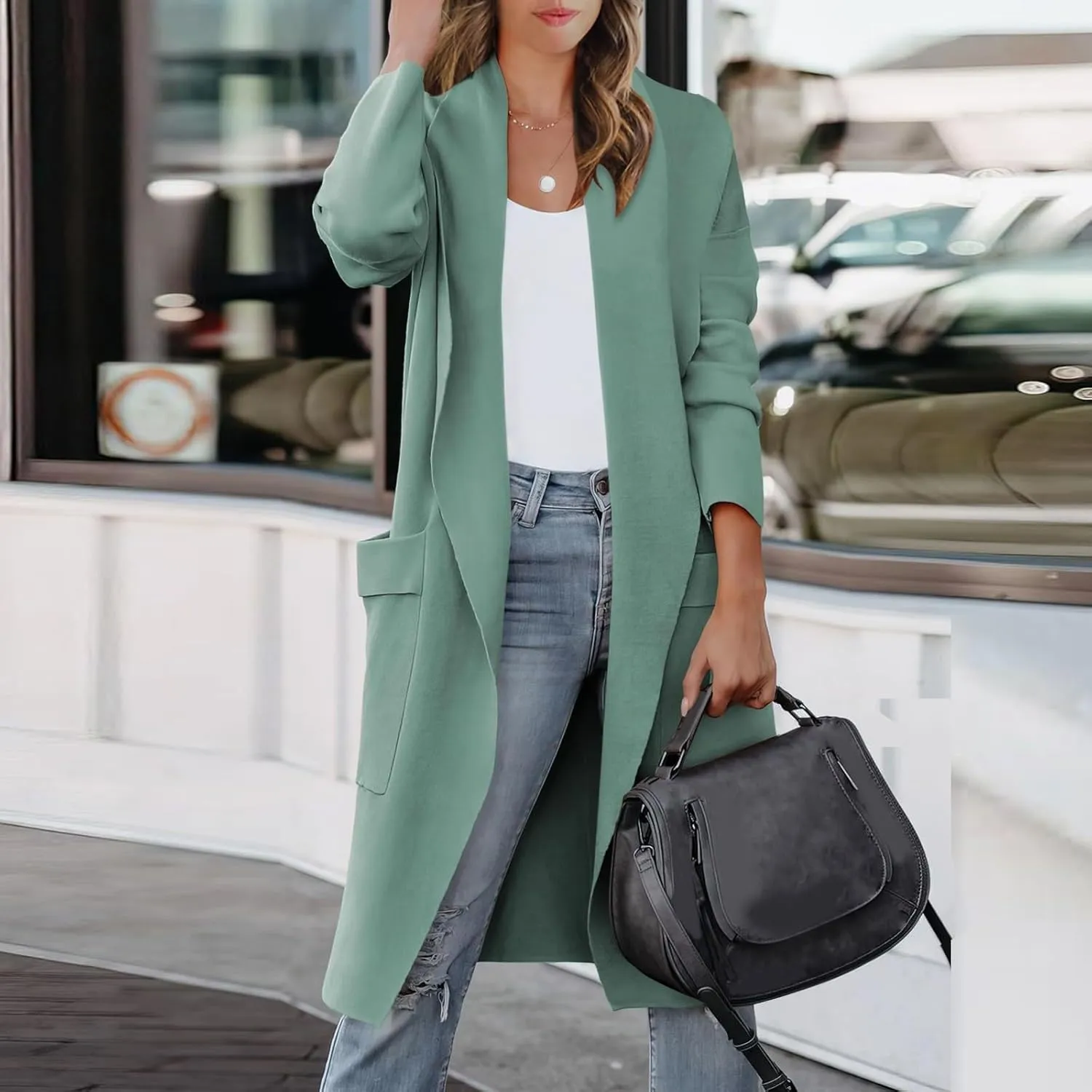 Women's Coats Basic Long Jacket Coat Coat Trench Long Jacket Ladies Slim Long Belt Elegant Winter Coats for Women