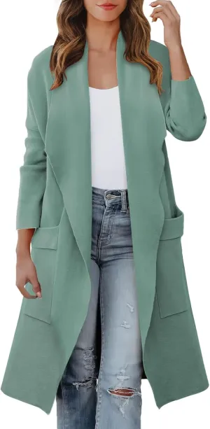 Women's Coats Basic Long Jacket Coat Coat Trench Long Jacket Ladies Slim Long Belt Elegant Winter Coats for Women