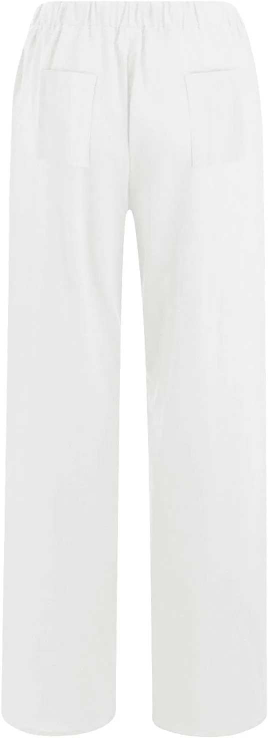 Women's Cotton Linen Pants 2025 Summer Casual Straight Leg Trousers Wide Leg Loose Fit Long Pants with Pockets