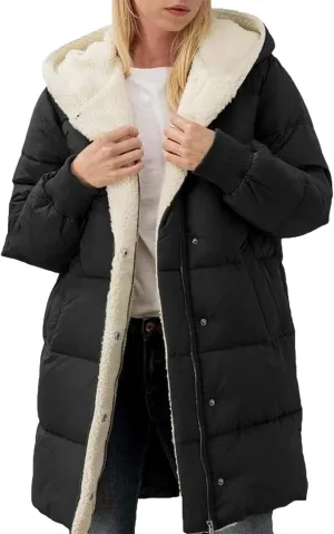 Women's Fall Fashion Winter Trench Coats Zip Up Stand Collar Wool Lined Jacket Coat Loose Button Down Plaid Coats
