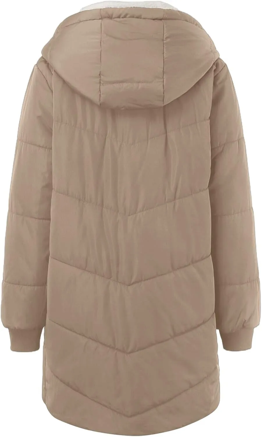 Women's Fleece Lined WInter Warm Coats Thick Padded Button Down Hooded Cotton Jackets with Pockets Outdoor Outerwear