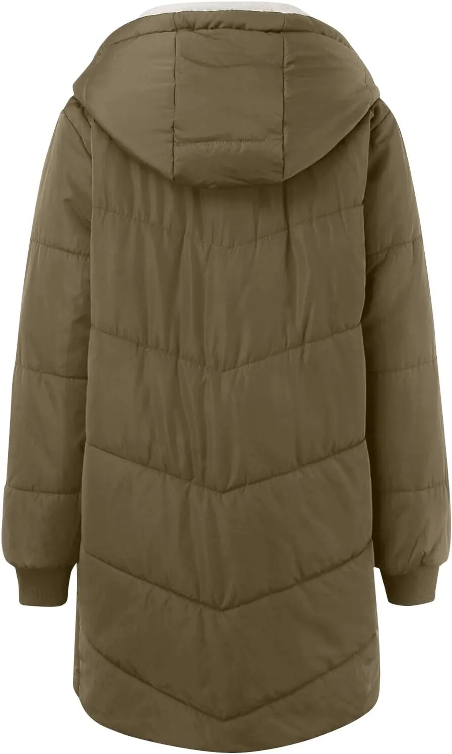 Women's Fleece Lined WInter Warm Coats Thick Padded Button Down Hooded Cotton Jackets with Pockets Outdoor Outerwear