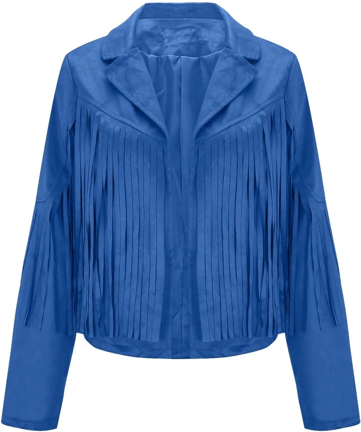 Women's Fringe Jacket Faux Suede Leather Jackets 2024 Fashion Tassel Motorcycle Cropped Coats Fall Outfits