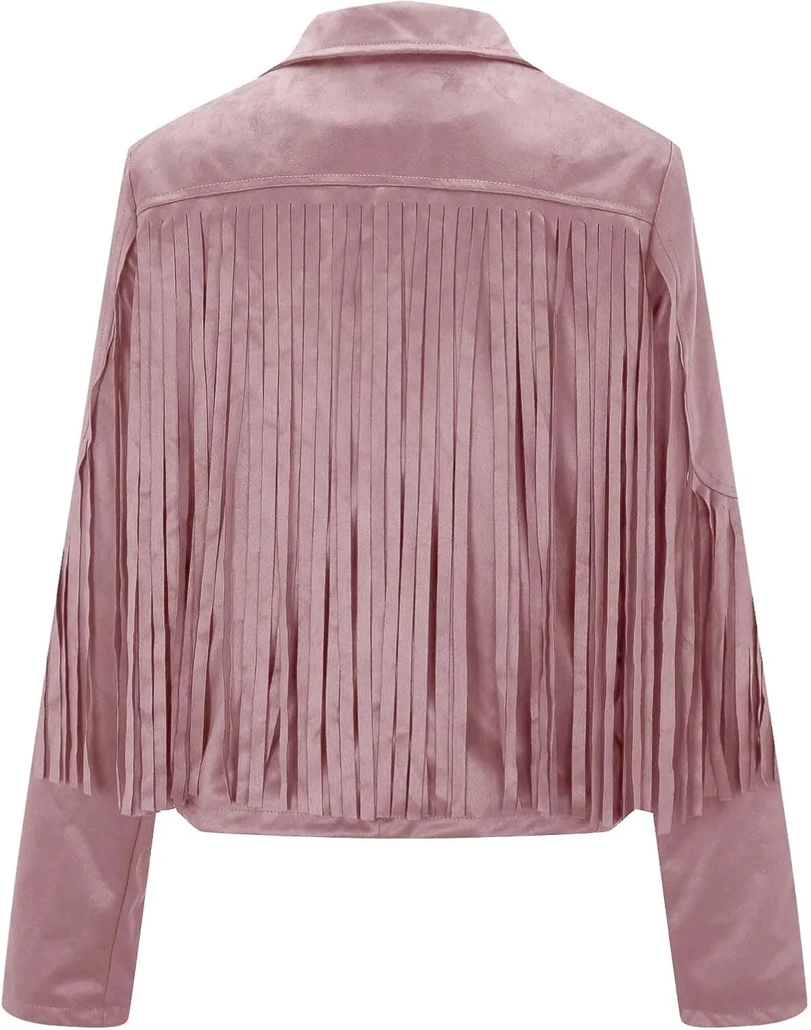 Women's Fringe Jacket Faux Suede Leather Jackets 2024 Fashion Tassel Motorcycle Cropped Coats Fall Outfits