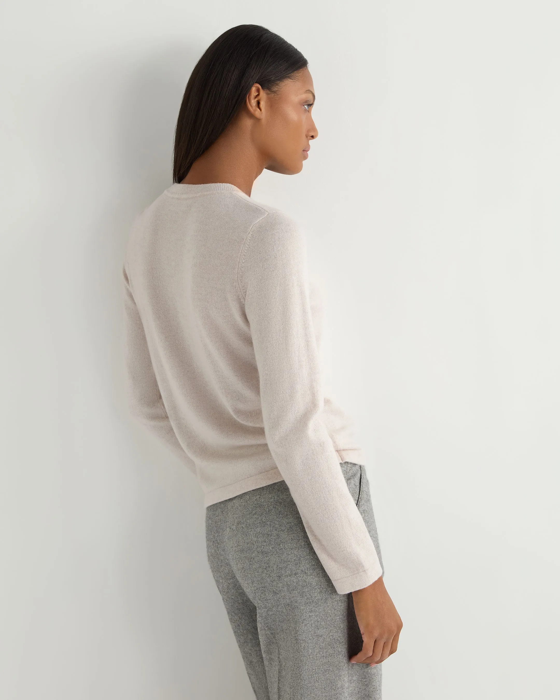 Women's Hallie Round Neck Cashmere Jumper Frost White