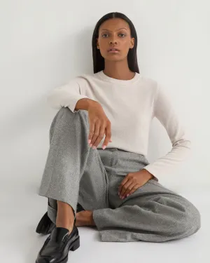 Women's Hallie Round Neck Cashmere Jumper Frost White