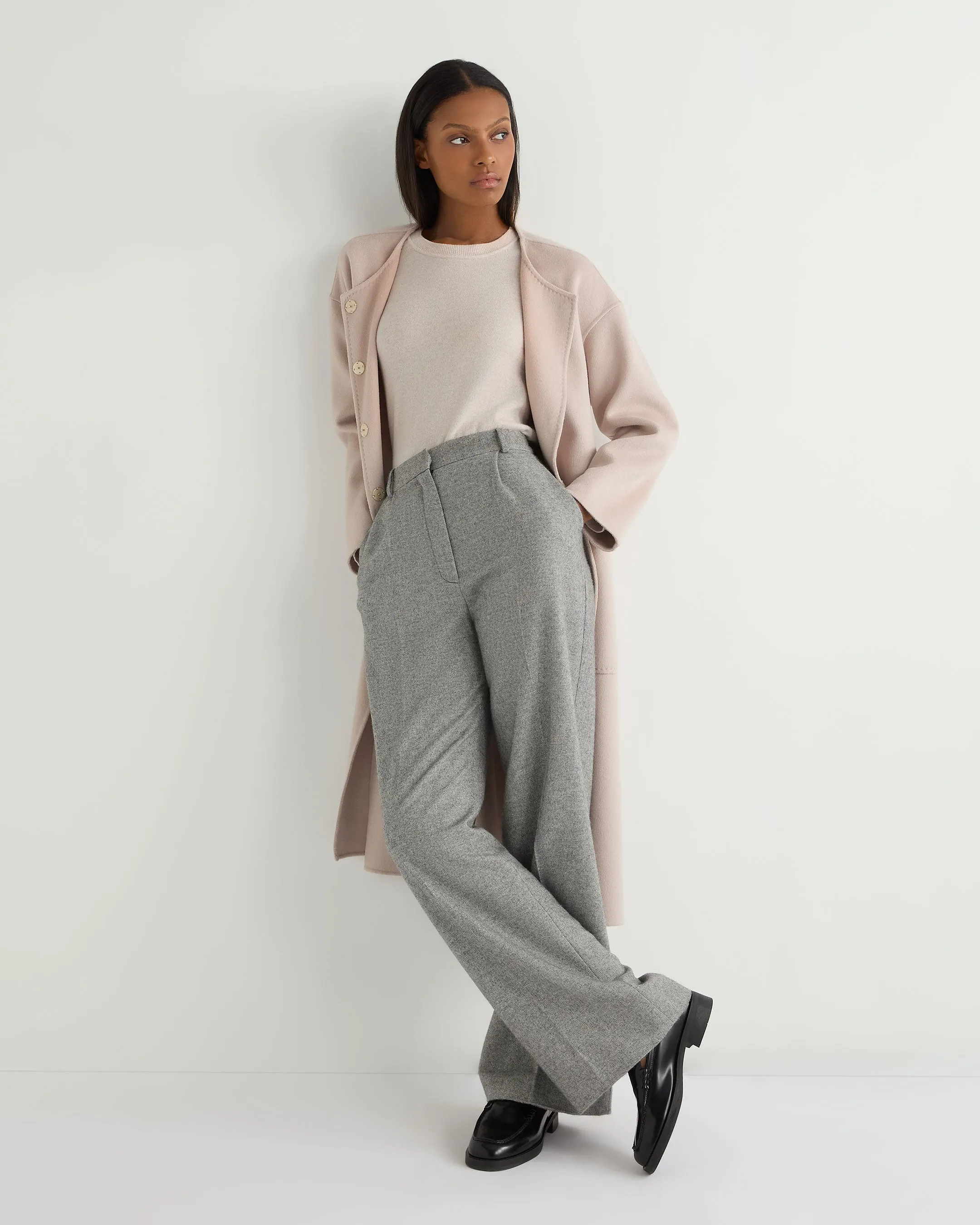 Women's Hallie Round Neck Cashmere Jumper Frost White