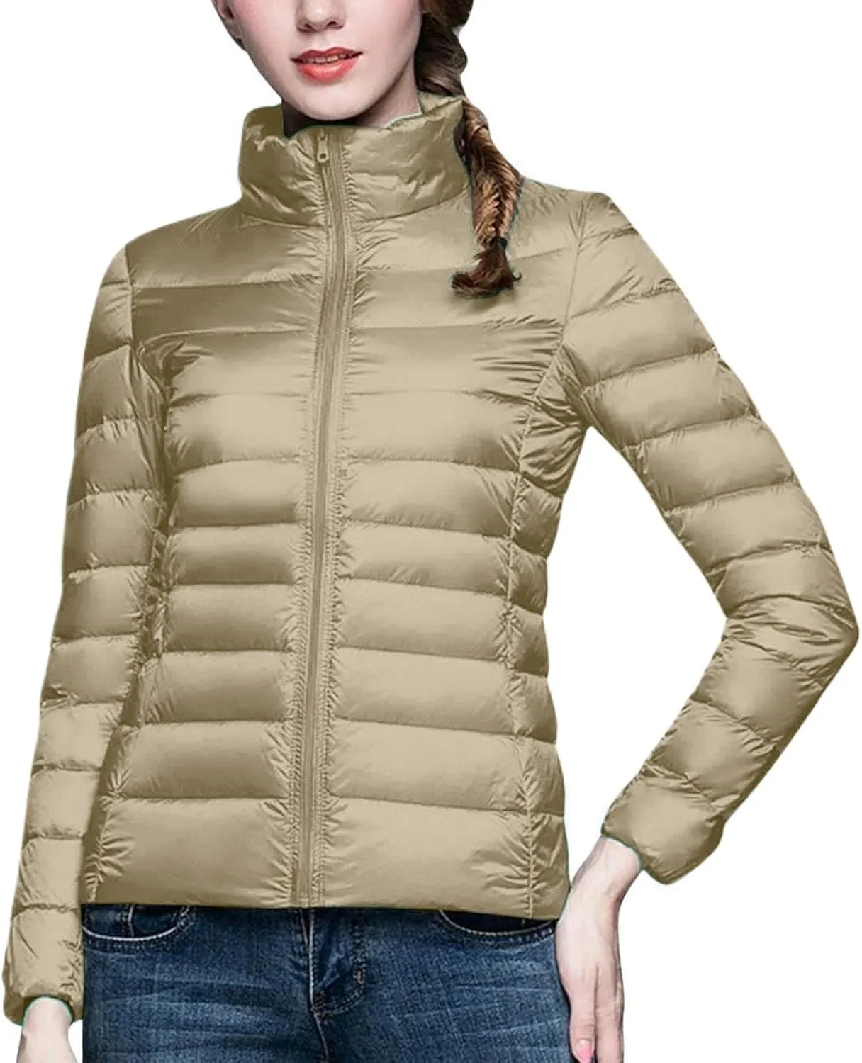 Womens Jackets Winter Down Jacket Women Slim Short Jacket Women's Cropped Quilted Jacket LightWeight Coat Outwear