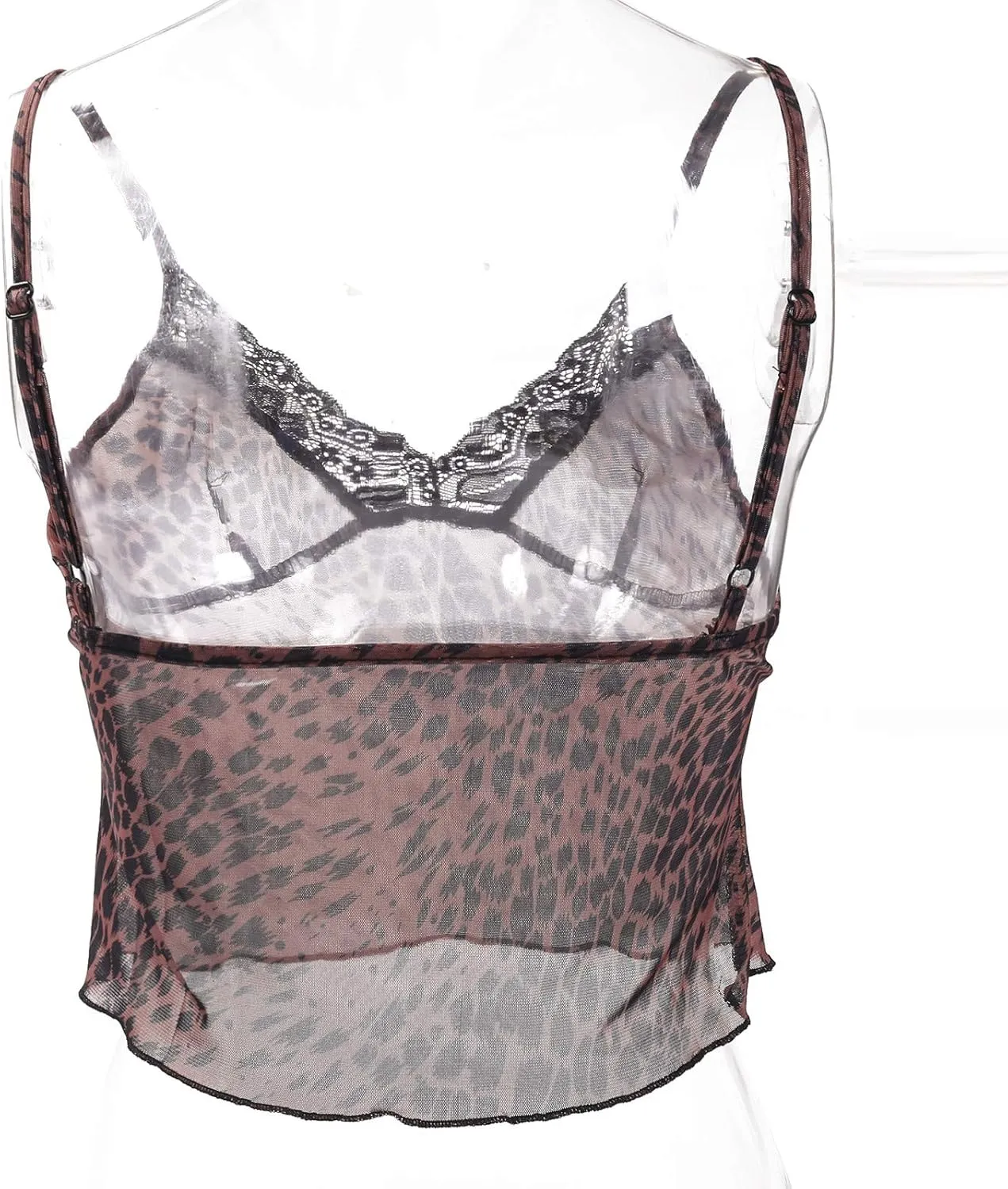 Womens Lace Crop Top Sexy V Neck Spaghetti Strap Tank Top Spliced Cami Sleeveless Patchwork V-Neck Camisole Shirt