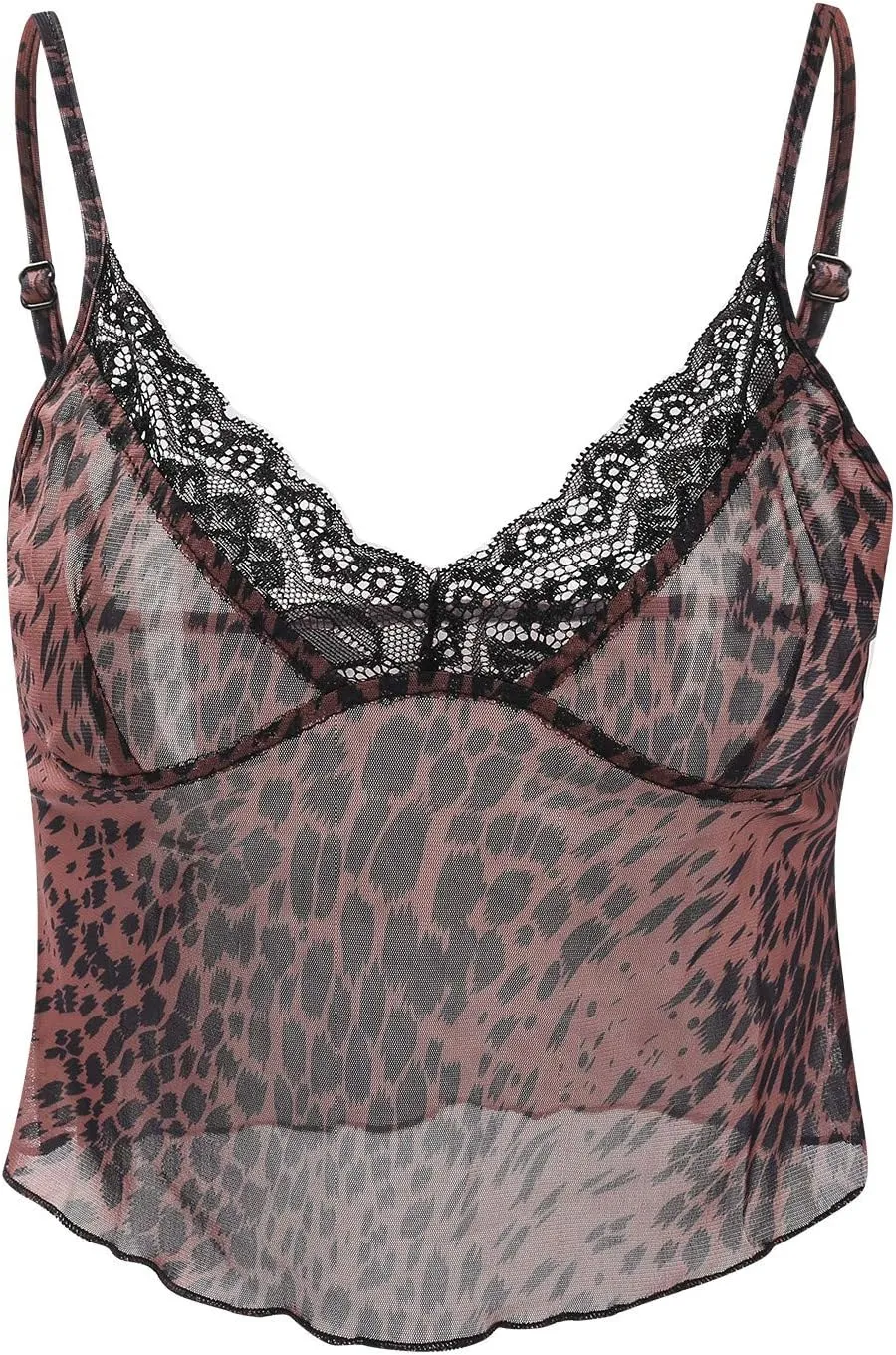 Womens Lace Crop Top Sexy V Neck Spaghetti Strap Tank Top Spliced Cami Sleeveless Patchwork V-Neck Camisole Shirt