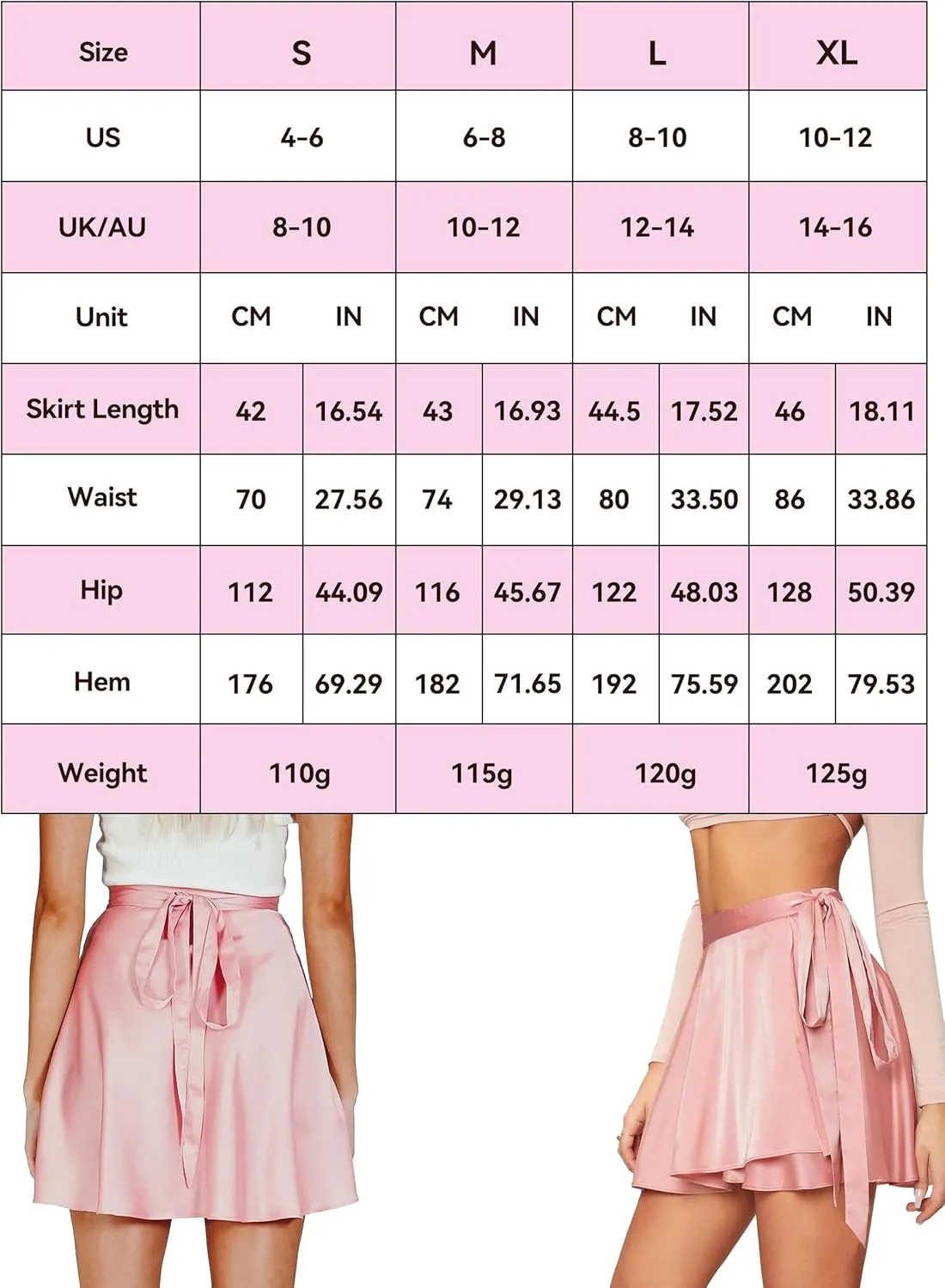 Women's Mini Skirts Adjustable Wrap Around Tie Belt Skirt High Waisted Stain Silky A-Line Short Skirt